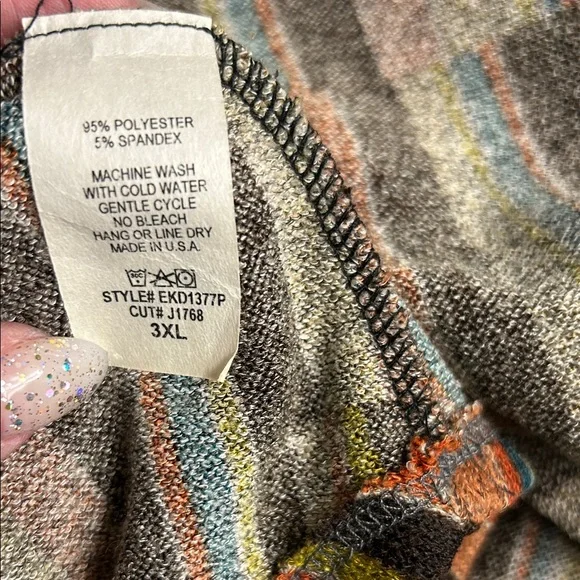 Colorful Striped Ruffle Dress 3X - Picture 5 of 5